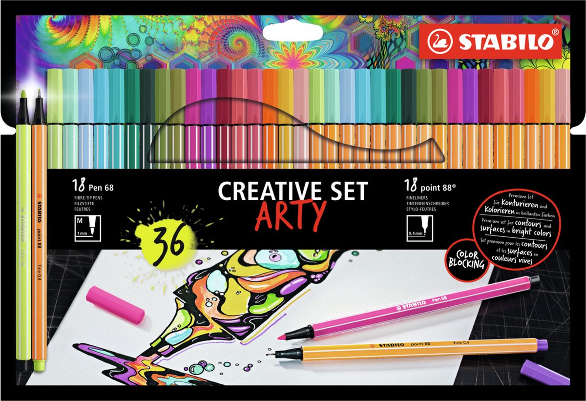 Stabilo Stabilo Set Arty Filz -Tip Stifte 68 88 36 Teile
