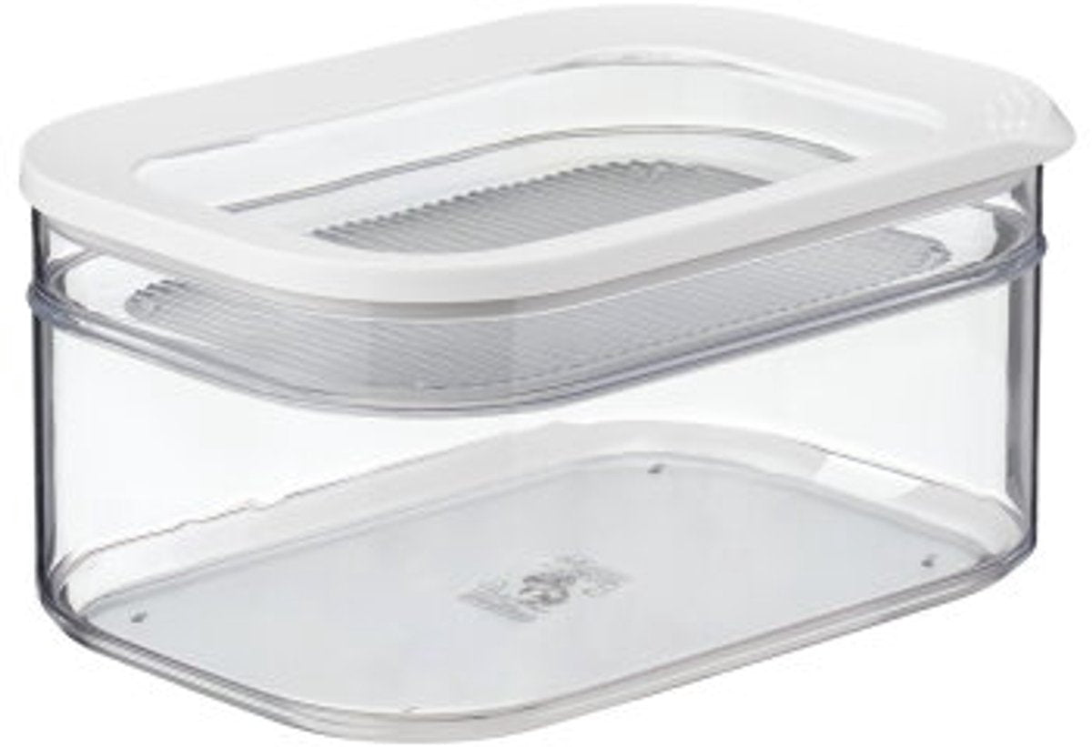 Mepal Kühlbox 2-teilig Modula – 550 + 2000 ml – Frischhaltebehälter – übersichtlich im Kühlschrank aufbewahren – Weiß