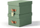 Leitz Puro kleine Aufbewahrungsbox mit Deckel – 2er-Set – 7 l – 100 % recycelter Karton – grün