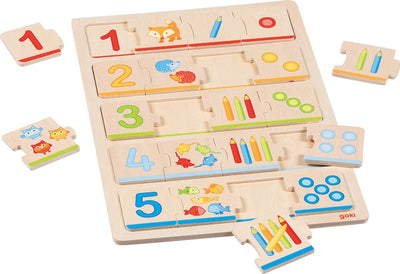 Goki Holzpuzzle Lernen Sie zu zählen, 20st.