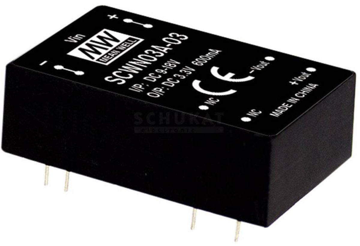 Mean Well SCWN03C-15 DC-DC-Wandlermodul 200 mA 3 W Anzahl der Ausgänge: 1 x Inhalt 1 Stück(e)