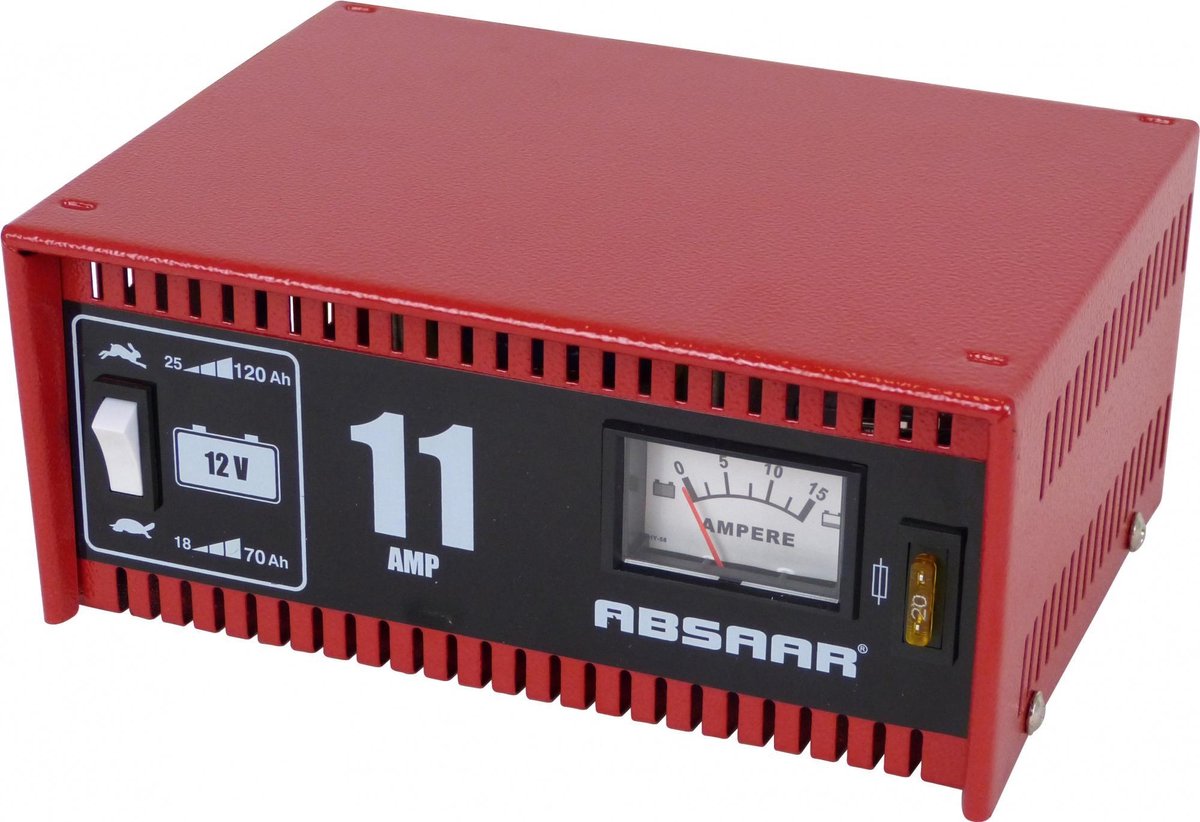 Absaar Batterieladegerät 12 Volt 18-120 Ah 11 Ampere rot