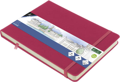 Kangaro-Skizzenbuch – A5 Querformat – Rubinrot – mit Gummiband und Band