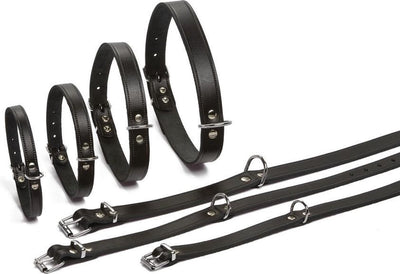 Beeztees - Hundehalsband - Leder - Schwarz - 32-37 cm x 16 mm