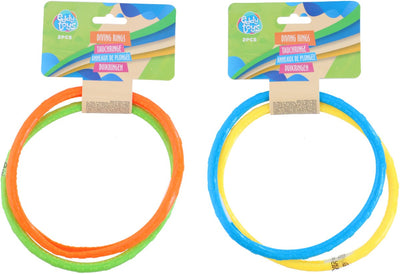 Eddy Toys Tauchringe 2 Stück – Schwimmspielzeug Tauchringe Kinder – Wasserspielzeug Tauchen – auffällige Farben – 1 zufällige Farbkombination