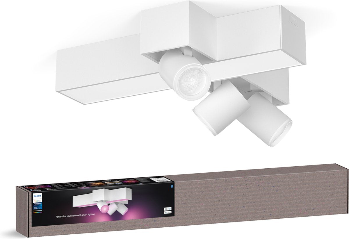 Philips Hue Centris Aufbaustrahler – weißes und farbiges Licht – 3 Spots – weiß – Kreuzform