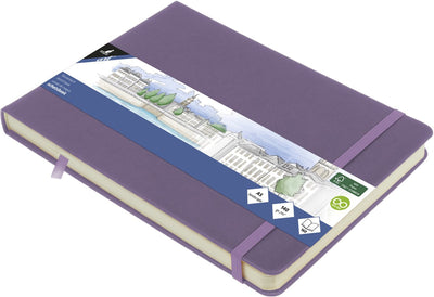 Kangaro Skizzenbuch A5 Querformat – Heideviolett – mit Gummiband und Band – K-861313