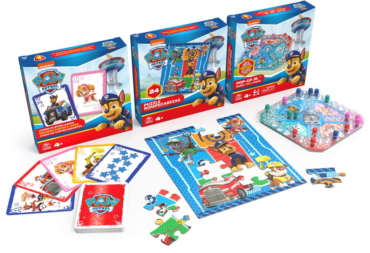 Spin Master Games Paw Patrol – Spielepaket – Pop-up-Spiel, Puzzle und Spielkarten