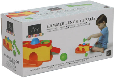 Jip y discover Hammerbank + 3 Bälle farbig | 4 Stück