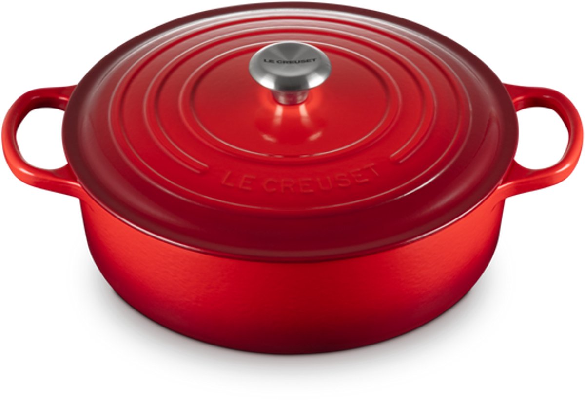 Le Creuset niedriger Bräter 6,2 l – 30 cm kirschrot