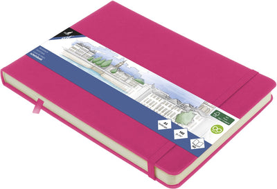 Kangaro-Skizzenbuch – A5 Querformat – Pink – mit Gummiband und Band – K-861310