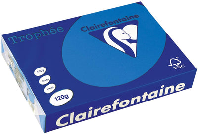 Clairefontaine Trophäe intensiv, farbiges Papier, A4, 120 g, 250 Blatt, türkis