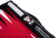 Engelhart Backgammon 15 Zoll – rot, schwarz und weiß eingelegtes Brett – luxuriöse Kunstledertasche mit Griff –