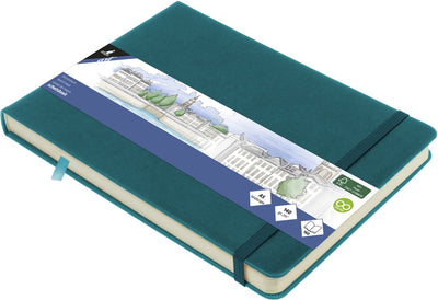 Kangaro-Skizzenbuch – A5 Querformat – Dunkeltürkis – mit Gummiband und Band – K-861314