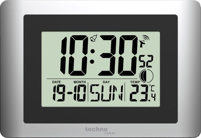 Technoline digitale Wanduhr ws 8028 220x150x56mm silber