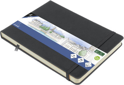 Kangaro Skizzenbuch A5 Querformat – Kaltgrau – Hardcover-Einband – mit Gummiband und Band – K-861235