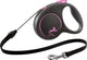 Flexi | einziehbare Linie, schwarzes Design, Kordel, rosa