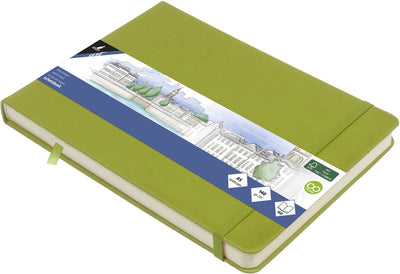 Kangaro Skizzenbuch A5 Querformat – Lindgrün – Hardcover-Einband – mit Gummiband und Band – K-861239