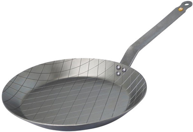 Debuyer de Buyer Mineral B Steakpfanne 28 cm – gerippte Grillpfanne – Stahlblech – PFAS-frei