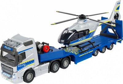 Majorette Volvo Truck mit Hubschrauberpolizei