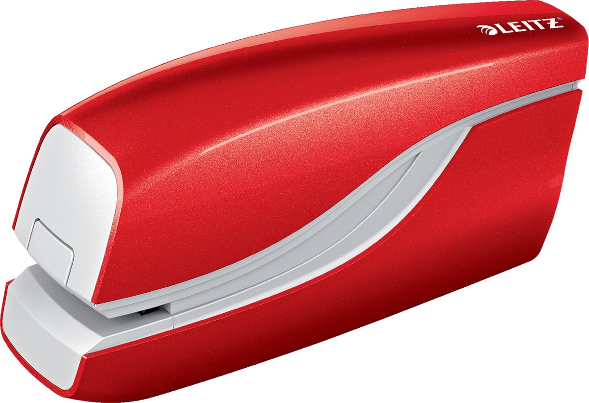 Leitz nexxt wow Elektro-Heftgerät für berührungsloses Heften – batteriebetrieben – Heften bis zu 10 Blatt – rot