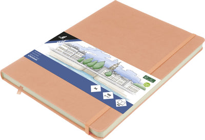 Kangaro-Skizzenbuch – A4 – Altrosa – PU-Hardcover – mit Gummiband und Band – K-861242