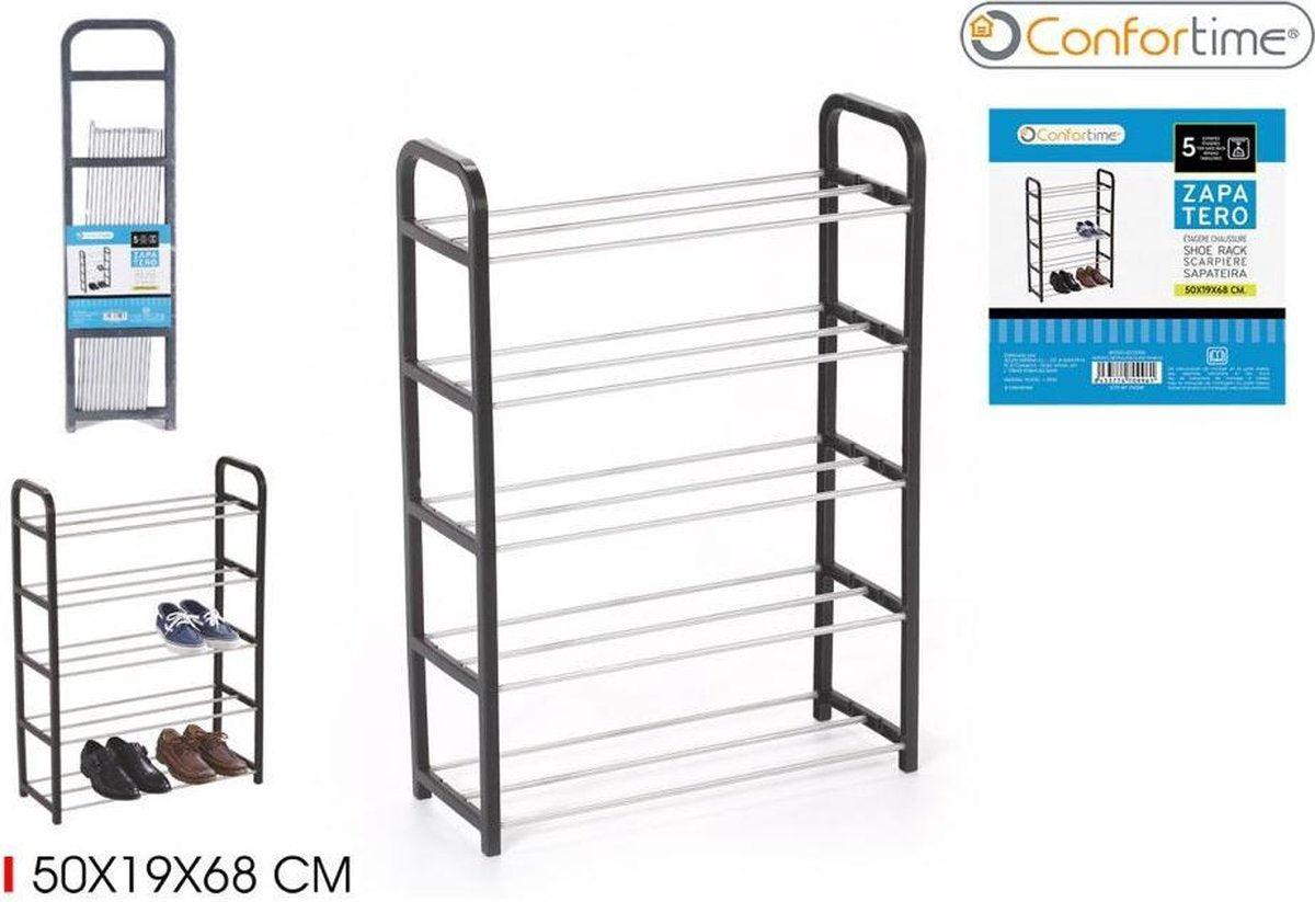 Confortime Schuhregal 104666 schwarz 50 x 19 x 68 cm