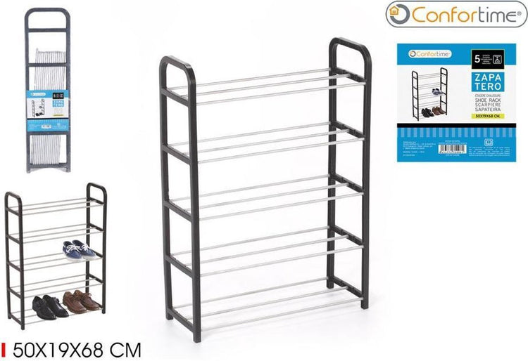 Confortime Schuhregal 104666 schwarz 50 x 19 x 68 cm