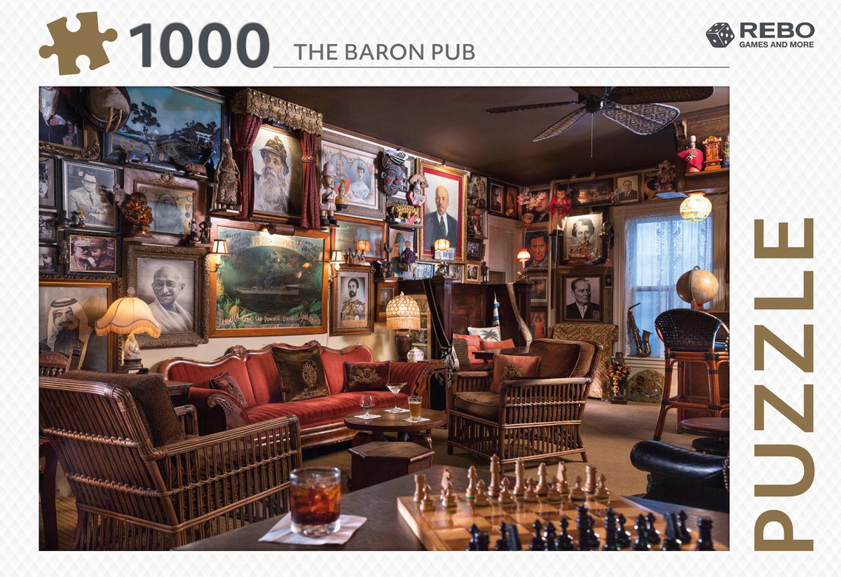 Rebo-Puzzle 1000 Teile – Der Baron Pub-Puzzlekarton.