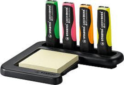 Stabilo Green Boss Textmarker 4 Stück Keilspitze grün, orange, pink, gelb