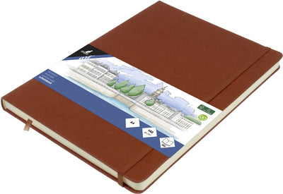 Kangaro-Skizzenbuch A4 – Cognac – Hardcover – mit Gummiband und Band