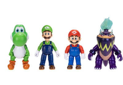 Jakks Super Mario Galaxy Film – Multipack mit 13 cm großen Figuren – Mario, Yoshi und exklusiven Wonder Bowser Jr.- und Luigi-Figuren