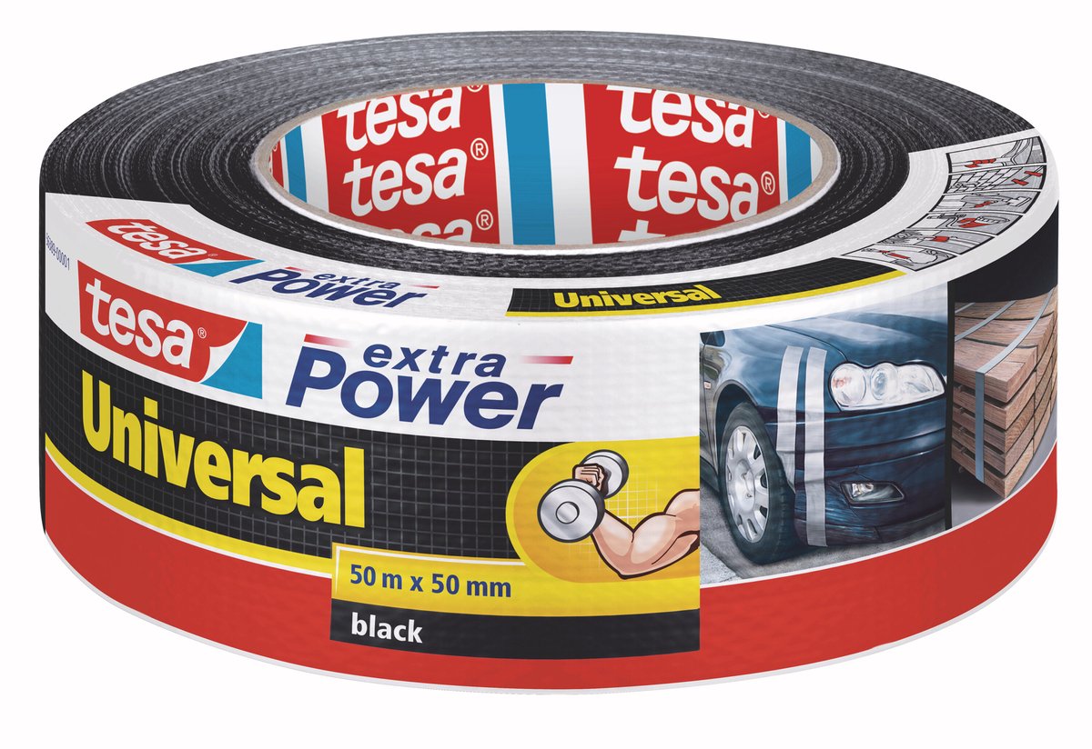 Tesa 1001958 - Extra Power 50mx48mm schwarz | 3 Stück