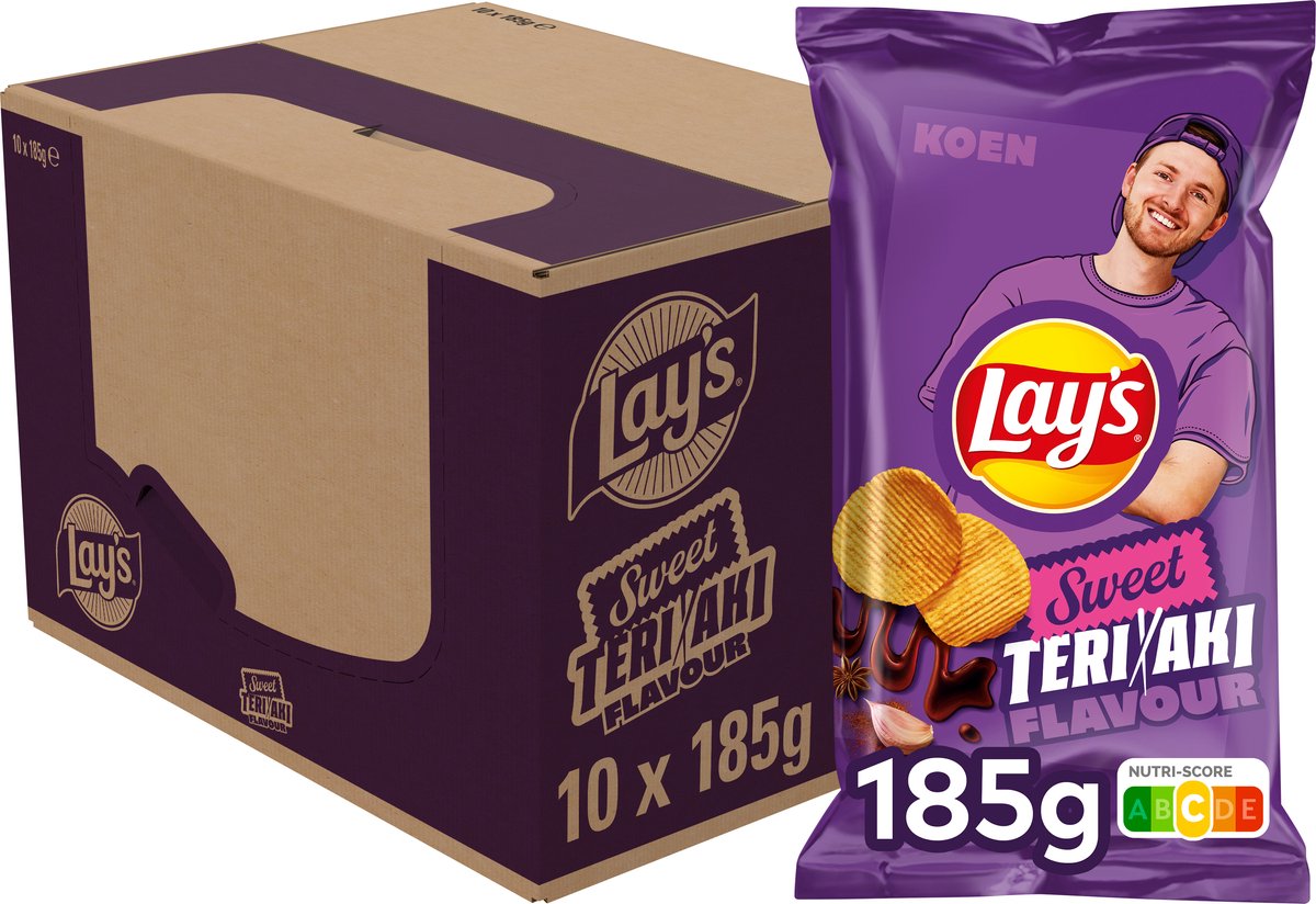 Lay's Max Sweet Teriyaki gerippte Chips 10 x 185 gr