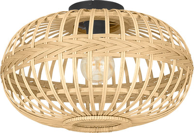 Eglo Amsfield Deckenleuchte – E27 – ø 45 cm – Holz, Bambus – braun schwarz