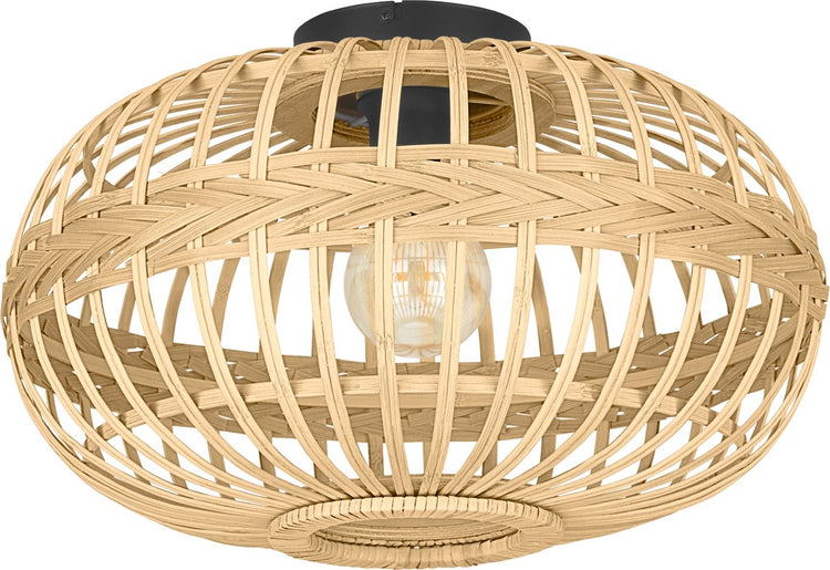 Eglo Amsfield Deckenleuchte – E27 – ø 45 cm – Holz, Bambus – braun schwarz