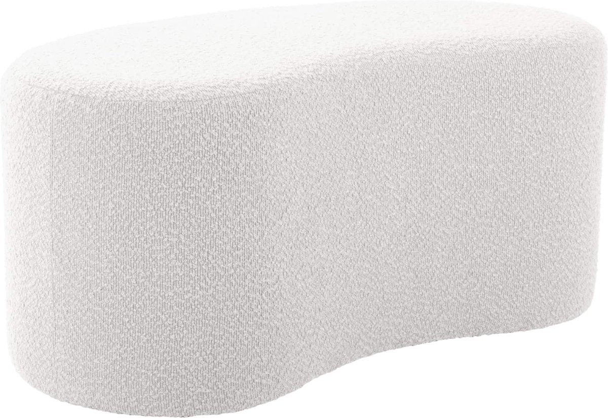 Leitmotiv Pouf Ada Wave - weiß - 80x43x36cm - skandinavisch