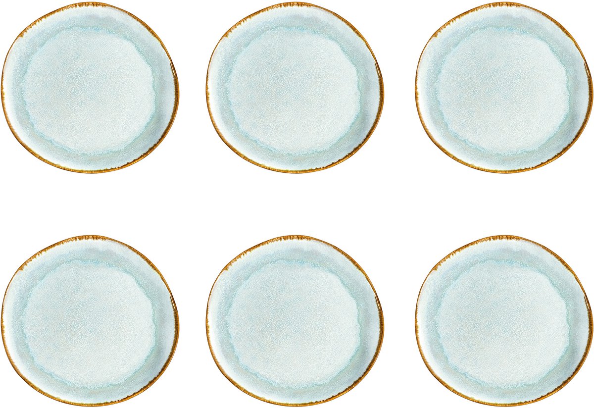 Medard de Noblat - Shadow Aqua - Speiseteller 28 cm - 6 Stück - Steingut