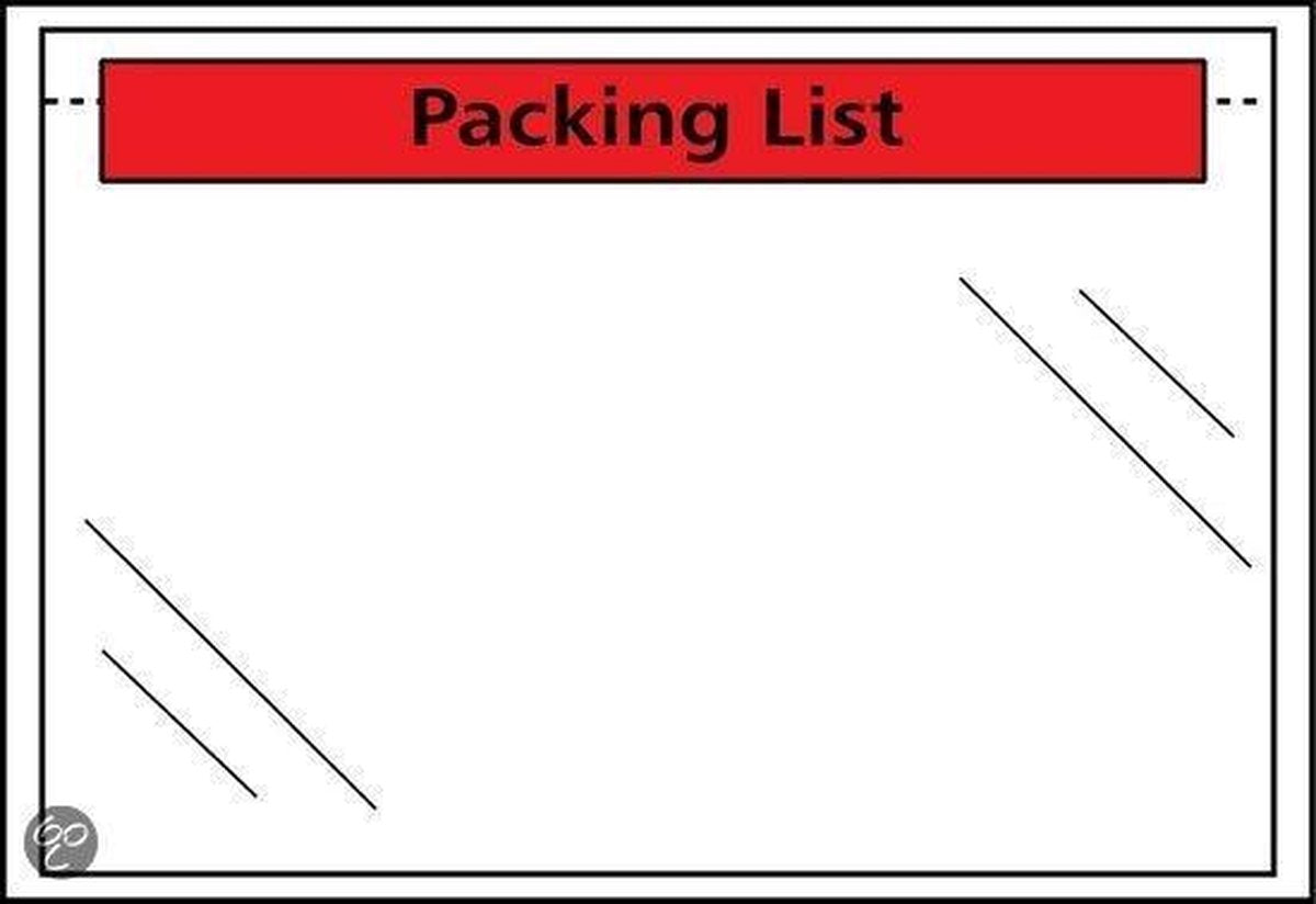 Raadhuis Packlistenumschlag – 225 x 122 mm – dl – Packliste – 1000 Stück – rd-310301