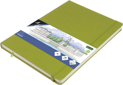 Kangaro-Skizzenbuch A4 – Limettengrün – Hardcover – mit Gummiband und Band – K-861249