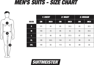 Suitmeister Retro Neon Navy - Herrenanzug - Karnevalskleidung - Kostüm - Blau - Größe XL