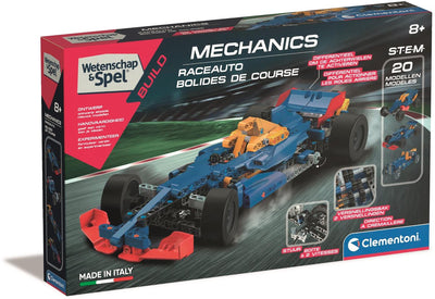 Clementoni – Wissenschaftsspielmechanik – Rennwagen-Modellbausatz – Konstruktionsspielzeug – ab 8 Jahren