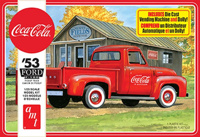 Amt Modellbausatzauto – 1144 1953 Ford F-100 Pickup Truck – Coca-Cola – amerikanisches Auto aus Kunststoff – 1:25 – Modellbausatz