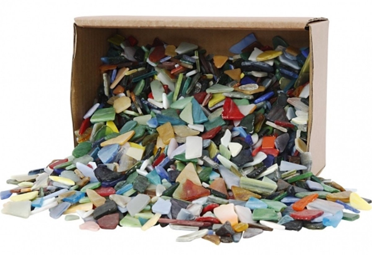 Creativ Firmenmosaik, Größe 8-20 mm, Stärke 2-3 mm, Inhalt kann variieren, verschiedene Farben, 2 kg 1 Karton