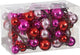 Glimmerdekorationen Weihnachtskugelgirlande - L180 cm - Rosa