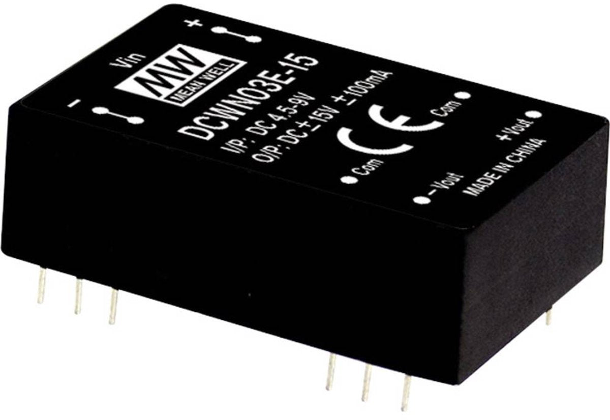MW Mean Well DCWN03A-15 DC-DC-Wandlermodul 100 MA 3 W Anzahl der Ausgänge: 2 x Inhalt 1 Stück