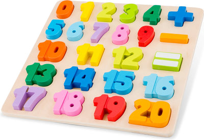New Classic Toys ® Zahlen-Rechenzeichen-Puzzle aus Holz – Zahlen 0 bis 20 – bunte Mathe-Puzzle-Spielzeuge – lehrreiches Zählen lernen – Kleinkindspielzeug – ab 24 Monaten