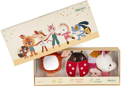 Lilliputiens – Sinnesentdeckungsset – 3 Rasseln – Lena das Einhorn