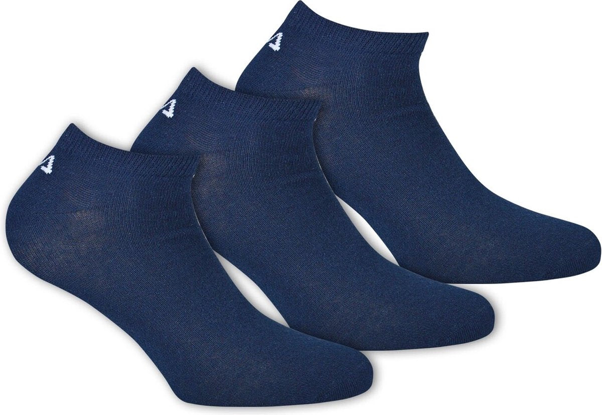 Fila - unsichtbare Socken 3er-Pack - blaue Sneakersocken - 43-46 - blau