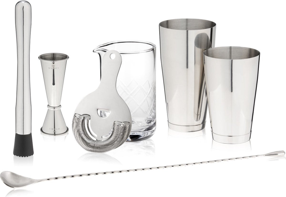 Viski Essentials Cocktail-Set – Edelstahl – 7-teilig